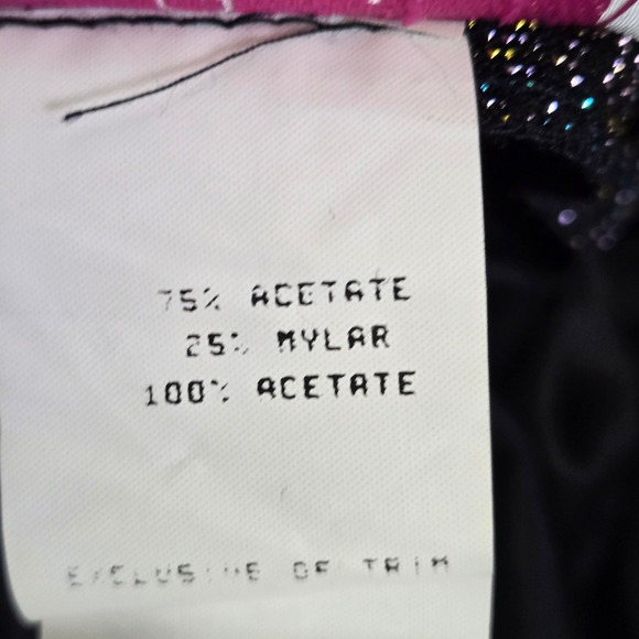 Vtg 80s Nadine Metallic Shimmering Chevron Gown, Black, Juniors 5, Style 1133 - Picture 4 of 16